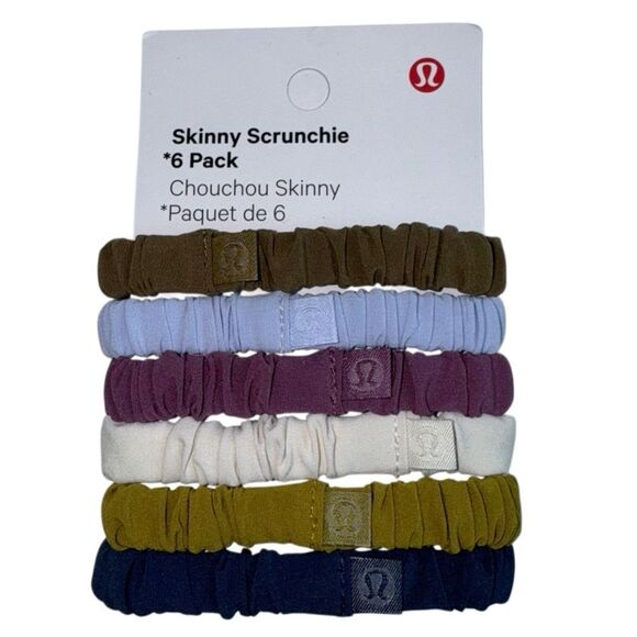 Lululemon Skinny Scrunchie 6 Pack Artifact Pastel Blue Vintage Plum White Opal…. - Picture 2 of 9